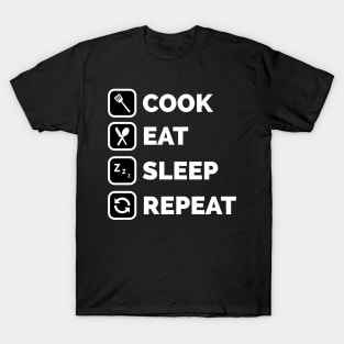 Cook eat sleep repeat T-Shirt